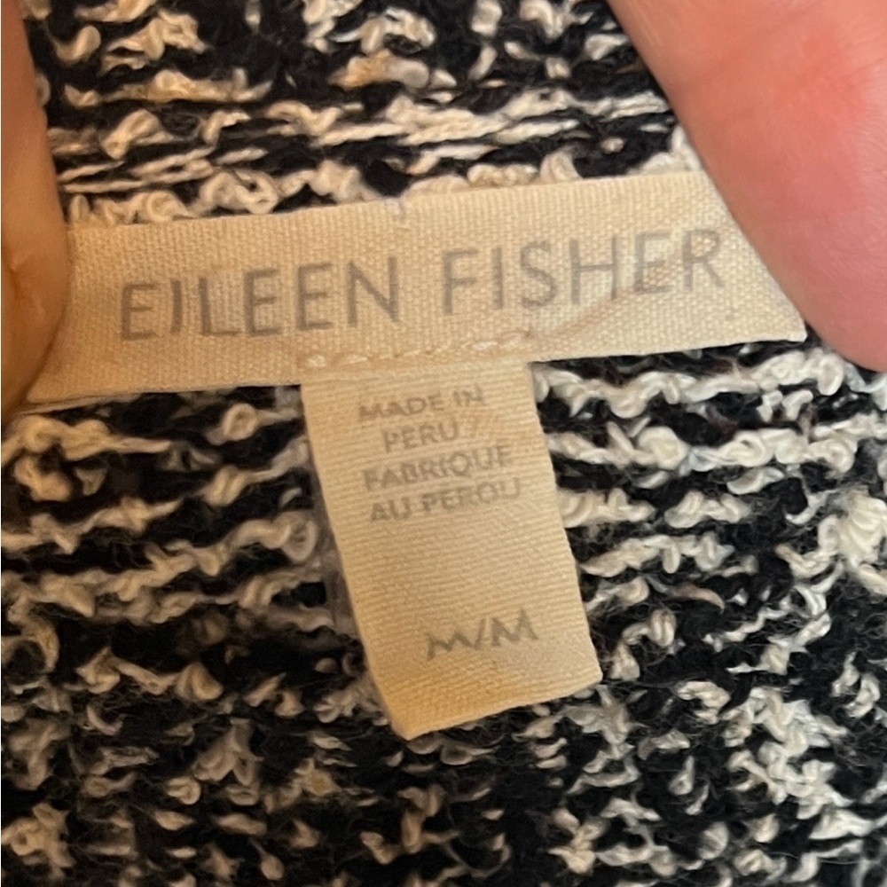 Eileen Fisher Bouclé Cotton Sweater Quiet Luxury Minimalist Classic M Acadademia - Picture 5 of 5